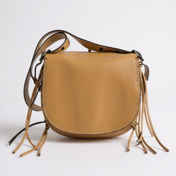 Coach 1941 Whiplash Saddle Bag Fringe Braided Pebble Leather Camel Brown NWT - Picture 1 of 15